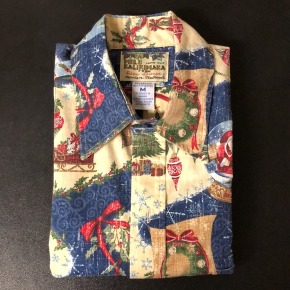 reyn spooner Other - Reyn Spooner 2010 Mele Kalikimaka Hawaiian Shirt Christmas Limited Edition Sz M